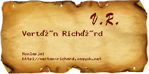 Vertán Richárd névjegykártya